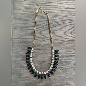 J.Crew gold, black and rhinestone necklace